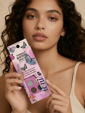 Perfect Brow All-In-One Eyebrow Mini Kit | Brow Wax Highlight Brown Powder New